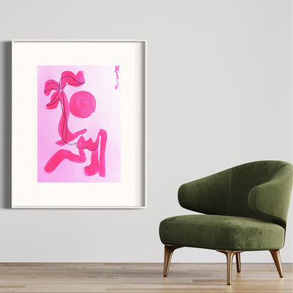 Pink Palm Print